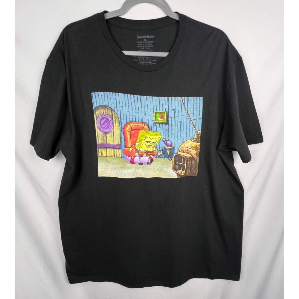 Nickelodeon SPONGEBOB "Ight Imma Head Out" Meme Funny T-Shirt 100% Cotton Sz XL
